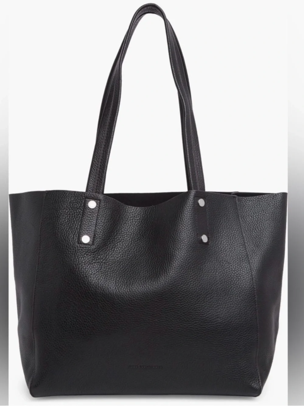 Aimee Kestenberg Manifest Tote Black Pebbled Leather Silver Hardware EUC